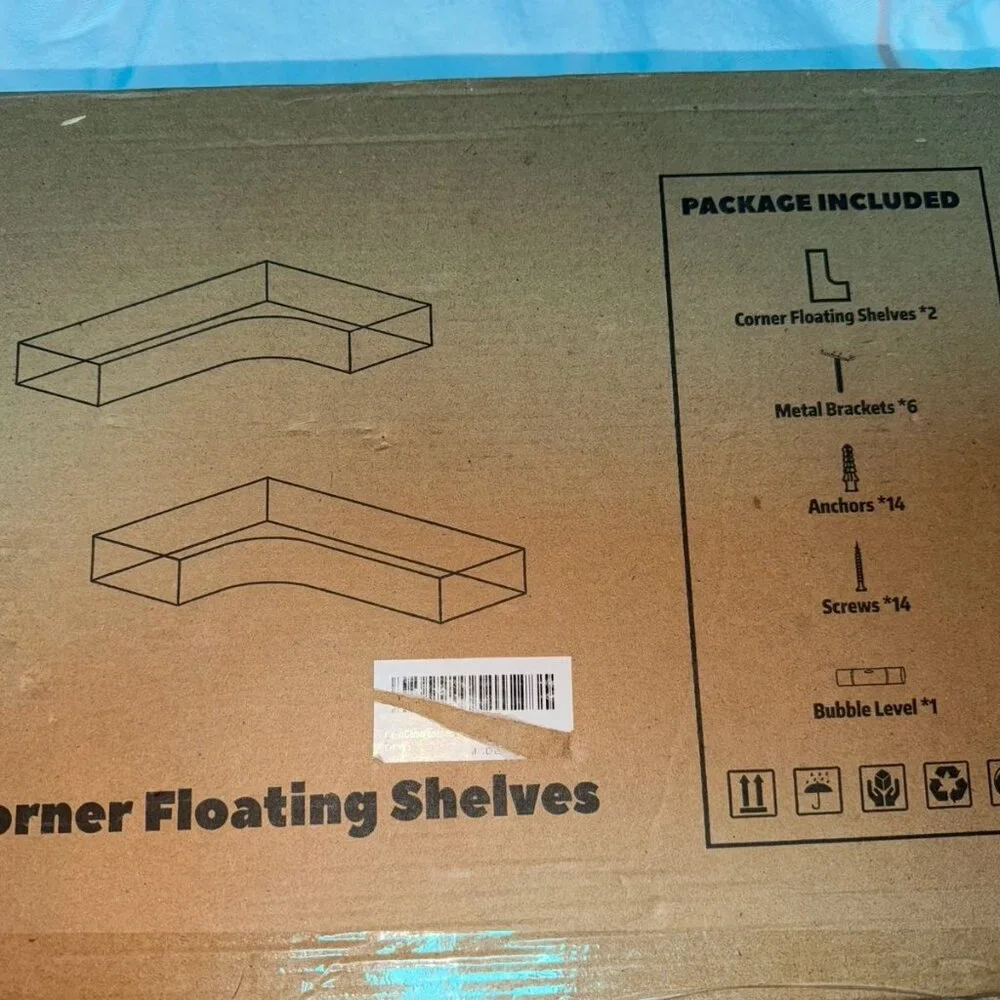 CAYLN CORNER FLOATING SHELVES SET OF 2-NEW IN BOX*